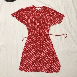 monteau red floral dress x small